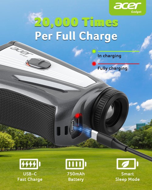 Acer Golf Rangefinder with Slope - 1200 Yards Laser Range Finder for Hunting, 6X Magnification Rangefinders Golf with Flag Pole Locking Vibration, Rechargeable Magnetic Golfing Gift for Men