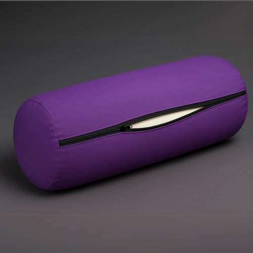 Yogikuti Iyengar Yoga Bolster Pillow for Restorative Yoga & Meditation Poses – 100% Cotton, Firm & Durable Cylindrical Cushion with Washable Cover, Perfect for Balance & Supportive Asanas (Purple)