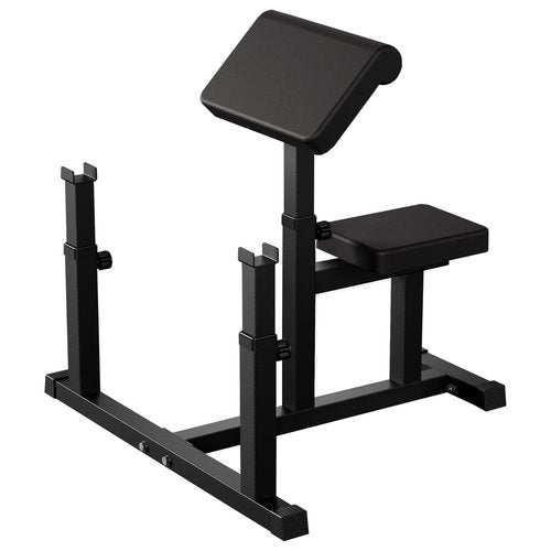 AOWINNOX Fitness Black Adjustable Arm Preacher Curl bench, Bicep Tricep Curl Machine, Seated trenghthen Training Isolated Barbell Dumbell Station for Home Gym