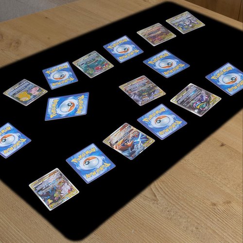 Biouai MTG Playmat for TCG Card Playing Game - 2Pcs Black Stitched Play Mat with Tube for Cards Gameplay, MTG, Yugioh, Magic The Gathering (24 x 14 inch)