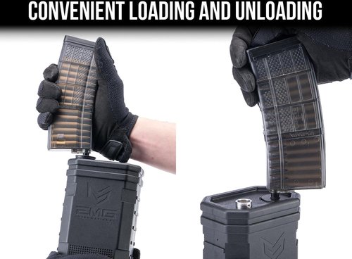Evike Airsoft - EMG 1400rd LiPo-Powered Automatic Electric BB Speed Loader (Color: Dark Earth/Add 7.4V LiPo)