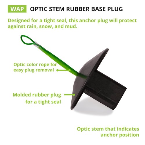 Champion Sports Black Rubber Baseball Anchor Plug Base Plug with Easy View Optic Stem and Rope