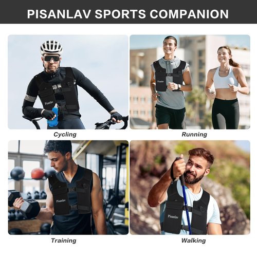 Waterproof Reflective Running Vest for 65kg+ with 500ml Hydration Bottle & Adjustable Phone Holder – Lightweight Chest/Waist Straps for Hands-Free Running, Hiking, Fitness, Climbing