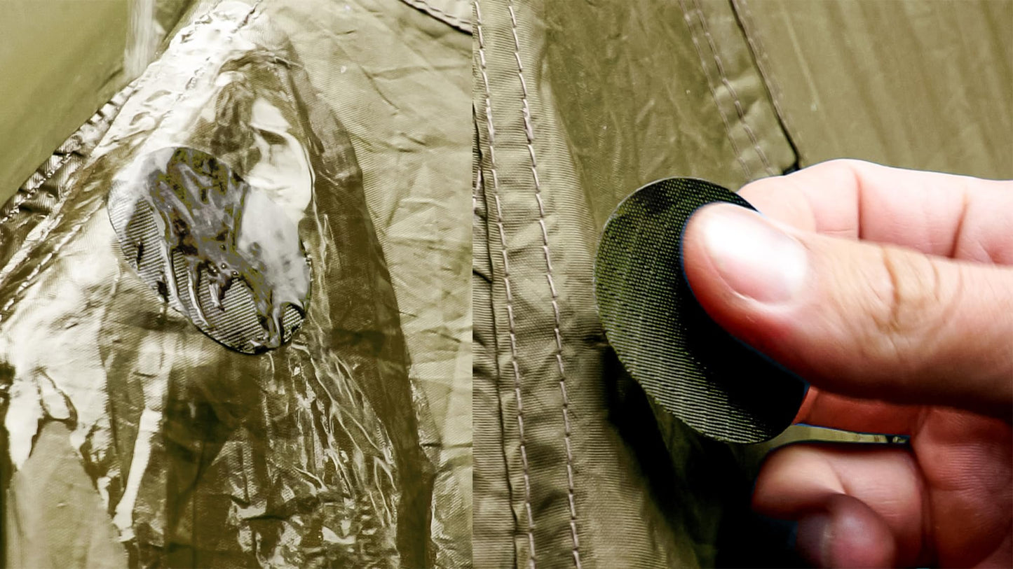 Self-adhesive Repair Patches for Jackets, Tents, Sleeping Bags, Olive Green