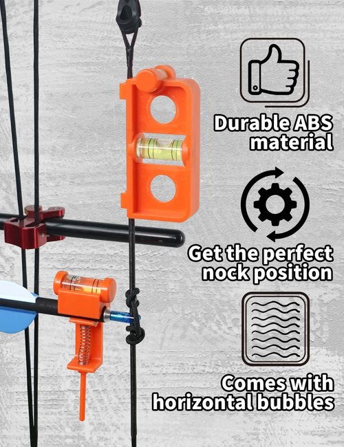 THREE ARCHERS Archery Bow Tuning and Mounting String Level Combo Kit for Compound Bows (Orange)
