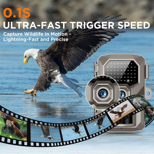 RIGDOO Trail Camera, 4K 48MP Trail Game Camera with Night Vision 0.1s Trigger Motion Activated, IP66 Waterproof Game Cam 130°Wide Angle with 48pcs No Glow LEDs for Outdoor Wildlife Monitoring