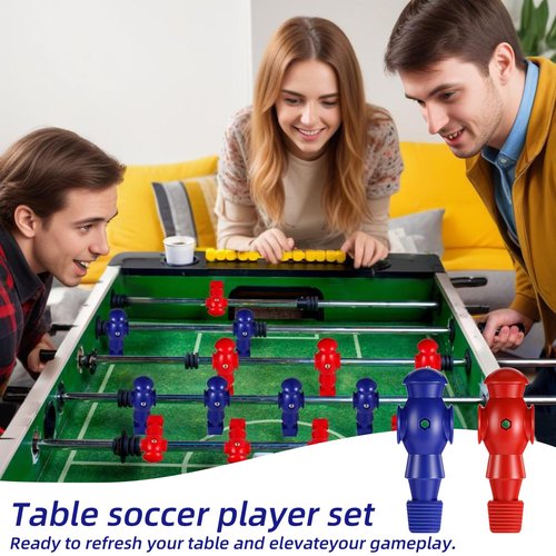 wutfuooo 26 Pcs Foosball Men, Resin Foosball Replacement Parts, Table Soccer Player Set for Tournament Foosball, 13 Red and 13 Blue