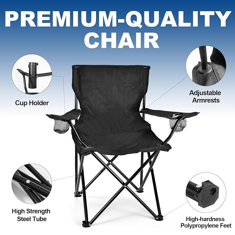 2 Pack Lightweight Camping Chairs for Adults & Teens - 250LBS Capacity, Portable Foldable with Carry Bags (Pink, 2+2, Medium)