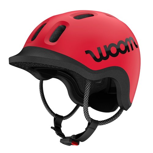 woom Ready Kids' Helmet, Adjustable Pinch-Free Children's Helmet with Reflective Details for Bicycle Riding, Roller Skating & Scooting, for Boys & Girls (Ages 1-14) - Red - Small