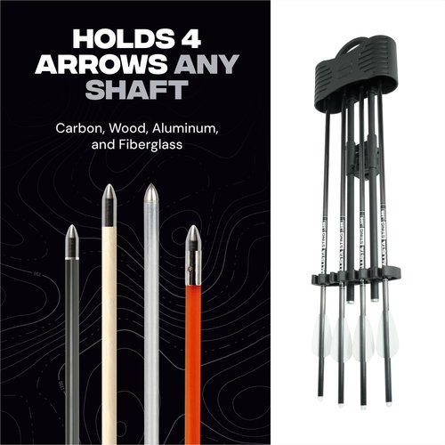 BALLISTA Universal Crossbow Quiver – Fits 4 Arrows (5.5 mm-8.8mm) – Quick-Detach Picatinny Mount – Lightweight & Durable