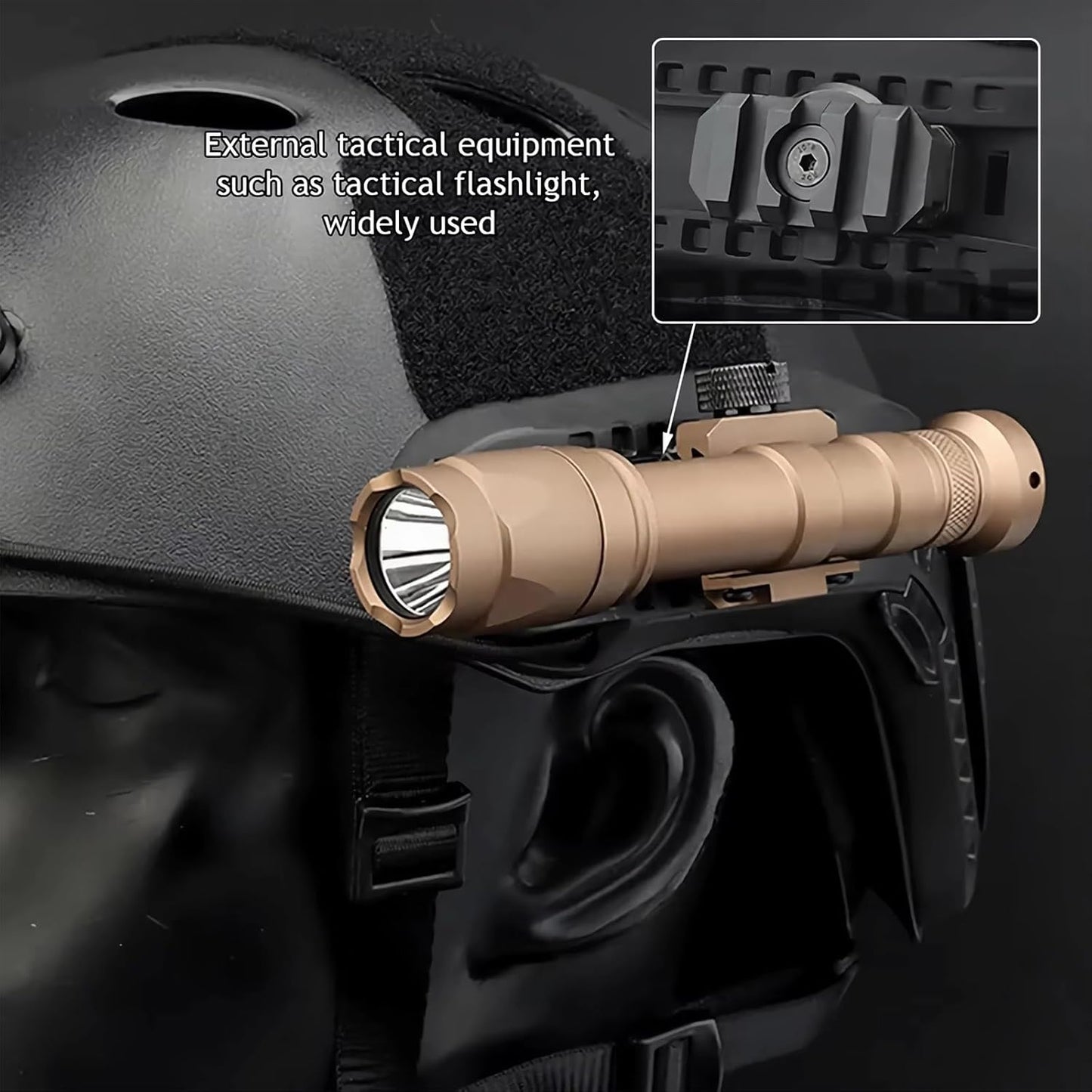 2 Pack Fast Helmet Side Rails Adapter Mount Kit 360 Degrees Rotating Tactical Rail Accessories for ARC 19mm Side Rail