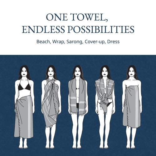 LANE LINEN Oversized Beach Towels, 2 Pack Turkish Towel Set for Adults, Lightweight, Quick Dry, Absorbent & Sand Proof, 39"x71" Pool Towels – Beige