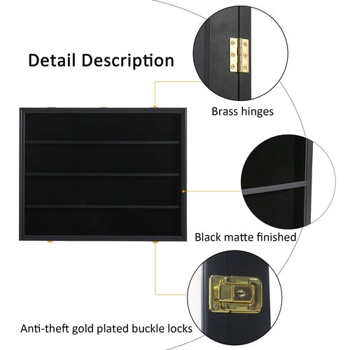 KCRasan 36 Graded Sports Card Display Case - Baseball Card Display Case Lockable - Collection Card Display, Wall Display Frame for Basketball Football Hockey Trading Cards with UV Protection Acrylic