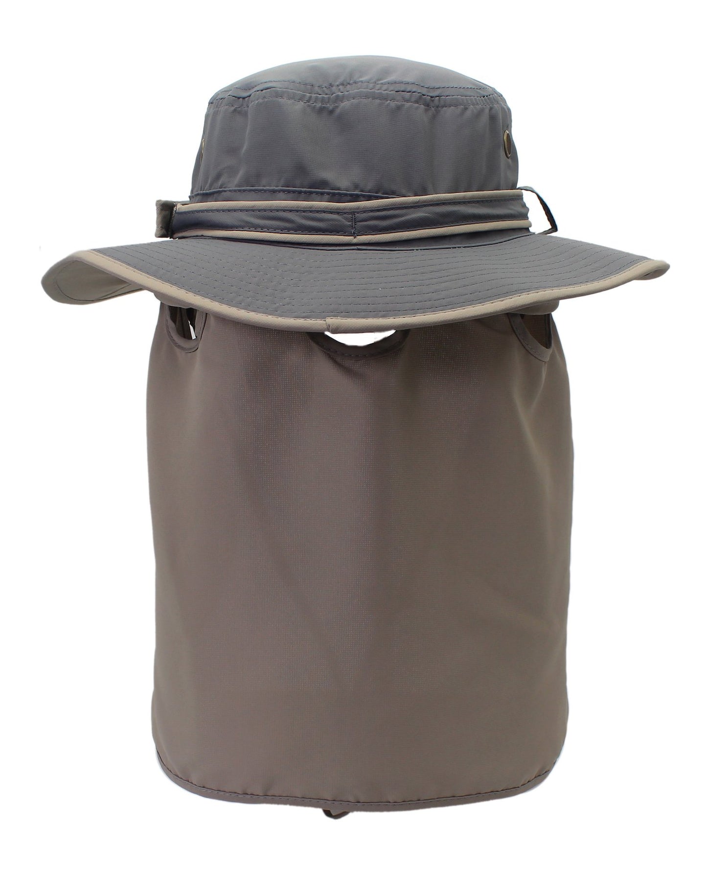 Home Prefer Unisex UPF50+ UV Protection Sun Hat with Neck Flap Wide Brim Fishing Hat for Mens Womens Outdoor Gray Brim