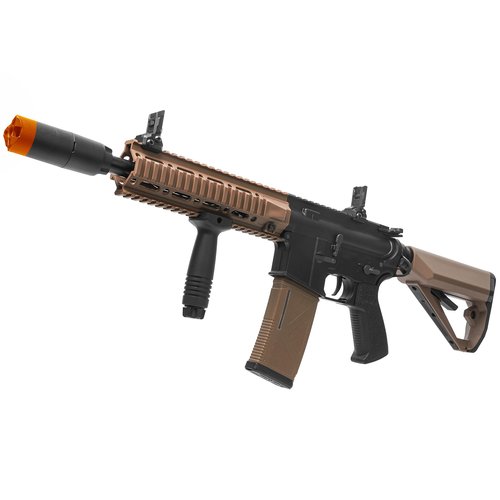 Arcturus Tactical LWT MK-II CQB 10" Polymer- Electric Full/Semi-Auto/2rd-Burst/3rd-Burst/Binary/Ramping Airsoft AEG Sport SE Starter Pack Black-Tan with Battery and Charger