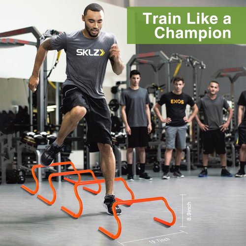 Ambifirner Agility Ladder Training Equipment Set - Agility Ladder(12 Rungs/20ft), 4 Speed Hurdles, 12 Training Cones, Jump Rope, Parachute for Speed/Soccer/Football Training with Carry Bag