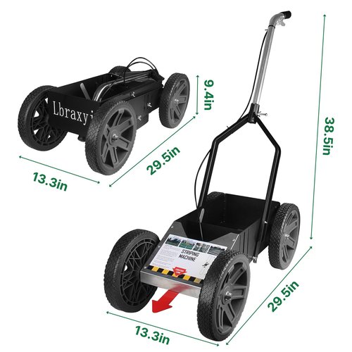 Lbraxyi High-Performance Striping Line Marking Machine, Athletic Field Striping Machine, Parking Lot Striping Machine, Work with Inverted Striping Spray Paint, Black