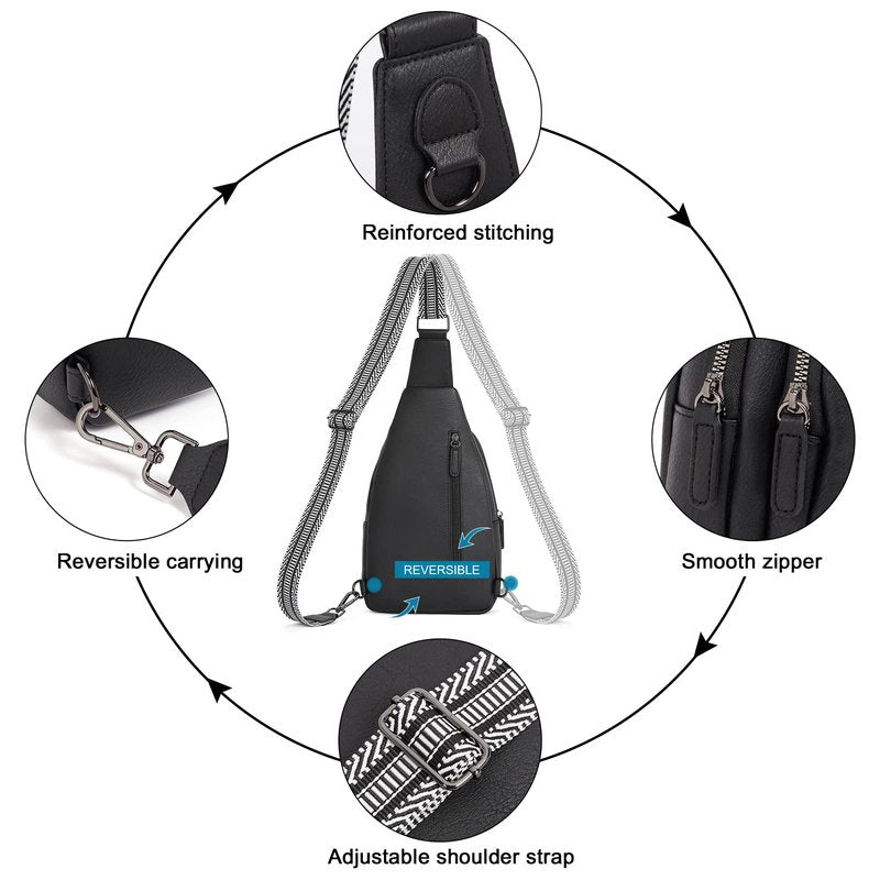 CLUCI Crossbody Bags for Women Men,Leather Sling Bag Cross Body Backpack for Woman Gifts for Women Birthday Unique