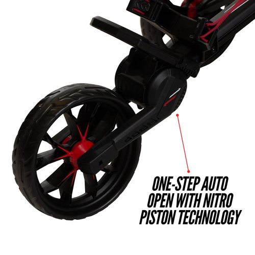 Bag Boy Nitron 3 Wheel Golf Push Cart, Easy 1 Step Open and Fold, Scorecard Console, Beverage Holder, Mobile Device Holder, Handle Mounted Parking Brake