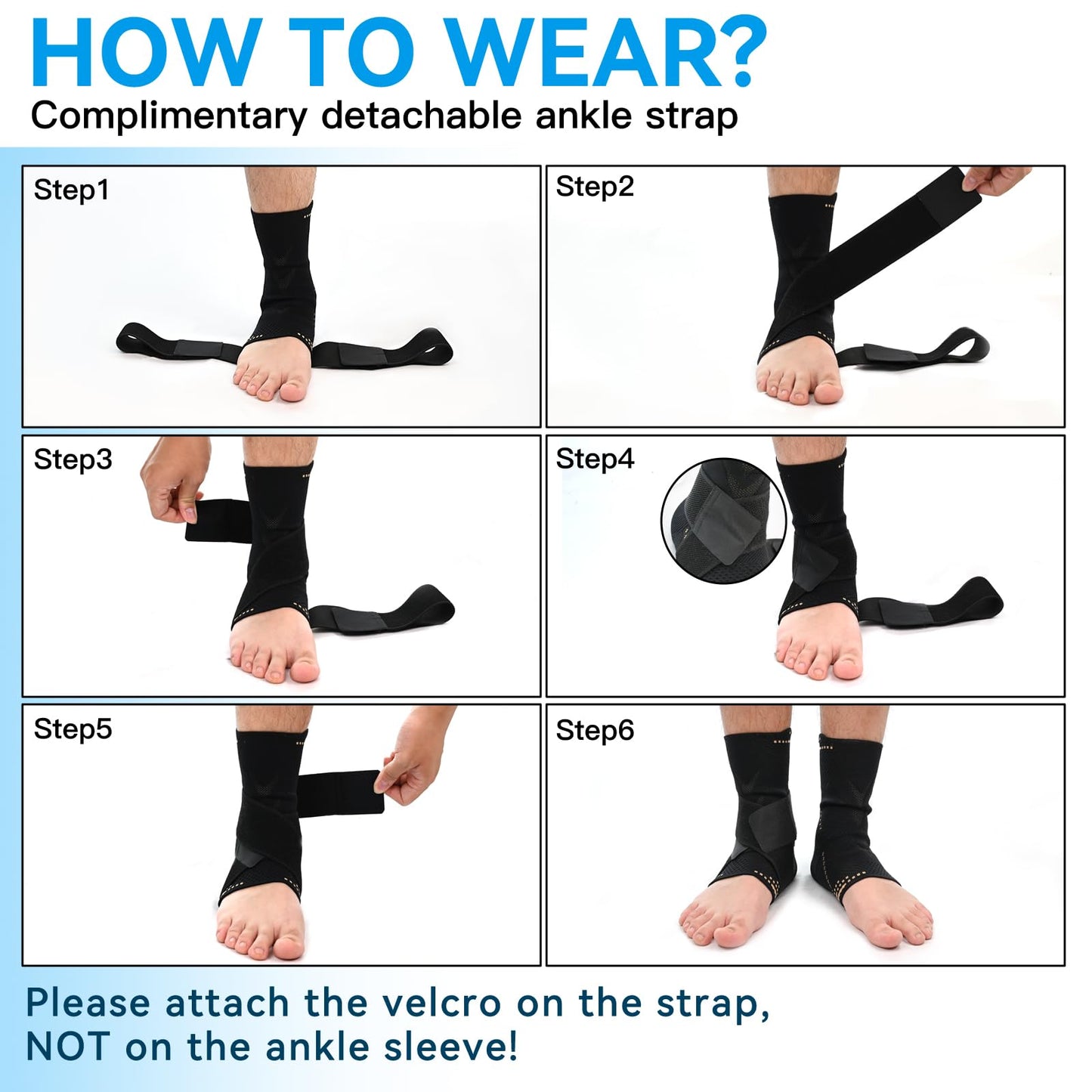 INDEEMAX 3D Ankle Brace for Women & Men, 2 Pack Ankle Compression Sleeve Support Copper Infused Ankle Brace for Sprained Ankle, Plantar Fasciitis Sports, Achilles Tendonitis Pain Relief, Copper Black, L