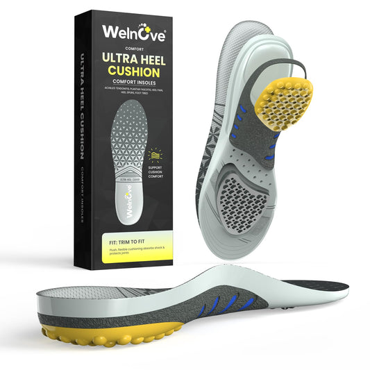 Achilles Tendonitis Relief Insoles for Women & Men - Heel Cushion for Heel Pain Relief Heel Spur with Shock Absorption for All-Day Comfort, M: 10-11|300MM