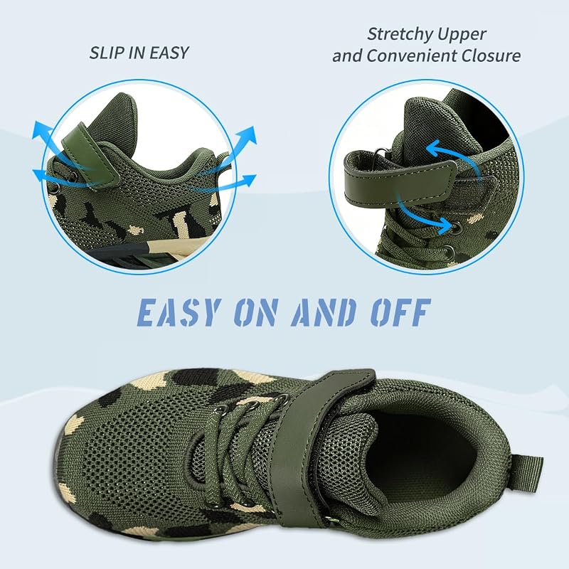 Camouflage Kid Sneakers - Lightweight Breathable Knit Upper, Non-Slip Outsole, CDLHHM Boys Girls Shoes 11 Little Kid