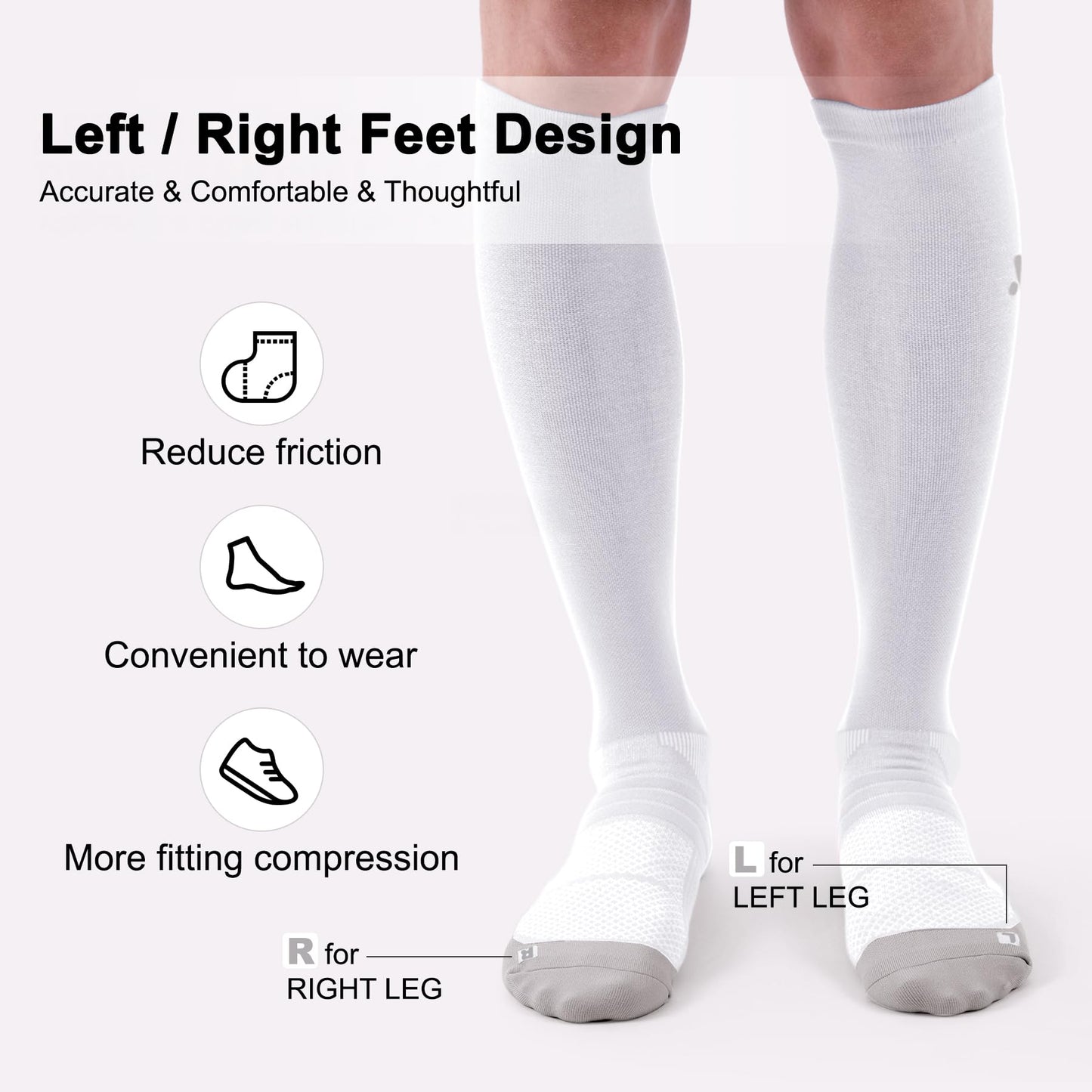musesox Compression Socks for Women and Men,Knee High 15-20mmHg Graduated Support(3 Pairs) for Nurses,Travel,Black Gray Green,Large