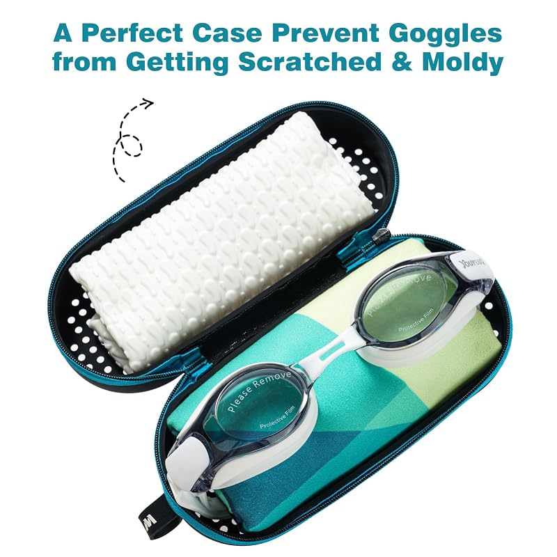 Silicone Swim Goggle Case with Drain Holes - Black