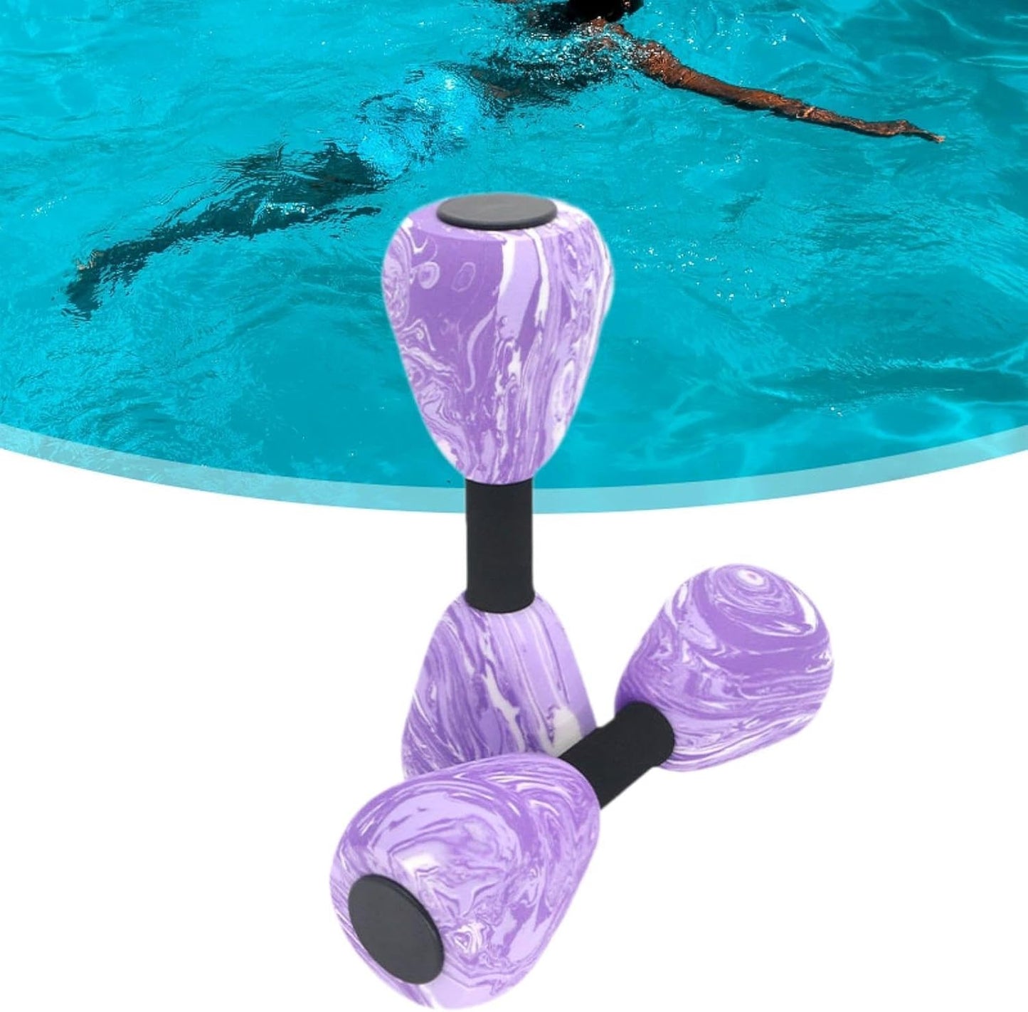 2 Pieces Aquatic Dumbbell Swim Barbell, Portable Swim Training Water Dumbells Fitness Equipment Pool Dumbbell for Gym Pool