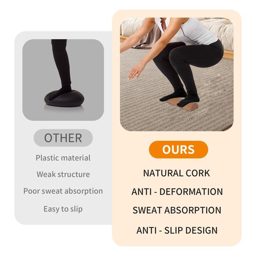 Craftspire Cork Balance Board Ankle Stability Trainer, Textured Natural Cork Foot Strengthener for Mobility Support and Fall Protection, Balance Board for Foot Function
