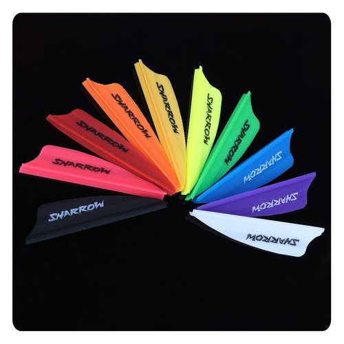 POEARCUS 1.75" TPU Arrow Feathers Kit - Shield Archery Feather with Airflow Guide Groove, Rubber Hybrid Crossbow Bolts Vanes Suitable for DIY Outdoor Hunting Arrows Vane Accessories