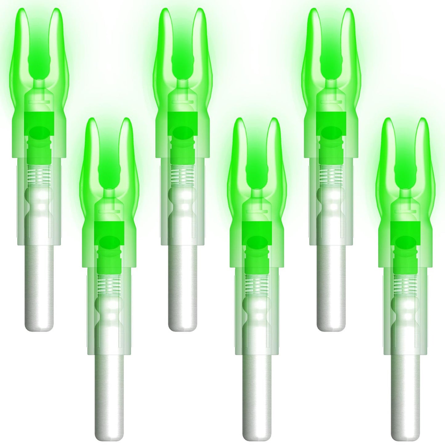 Linpeng 6PCS S Led Lighted Nocks for Arrows with .244"/6.2mm Inside Diameter,Screwdriver Included (Green)