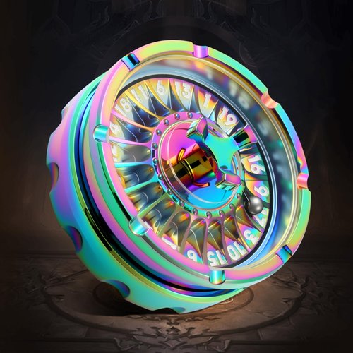DNDND Roulette D20 Metal Spinner Dice with Gift Box for Dungeons and Dragon D&D RPG & Table Games (Rainbow)