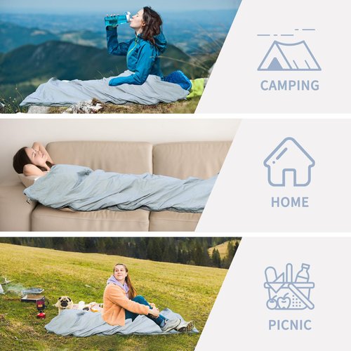 NewDoar Ultralight Backpacking Sleeping Bag - 50-70°F, 1.5lbs, Waterproof & Machine Washable, 2-Way Zipper for Teens,Couples,Women,Men Compact for Hiking/Camping (Blue,Medium)