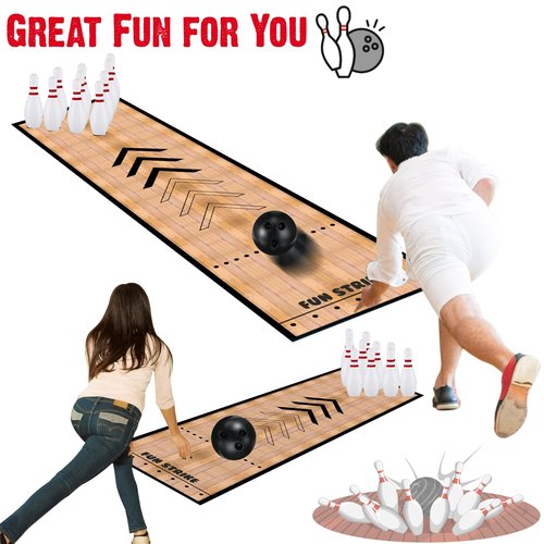 Mini Bowling Set, Bowling Alley Games Toys,Indoor & Outdoor Home Bowling Set,Bowling Pins & Ball Set ï¼?0 pins, 2 Balls for Kid Age 3+ & Adult ??Fun Outdoor Bowling for Backyard, Lawn, Party Games