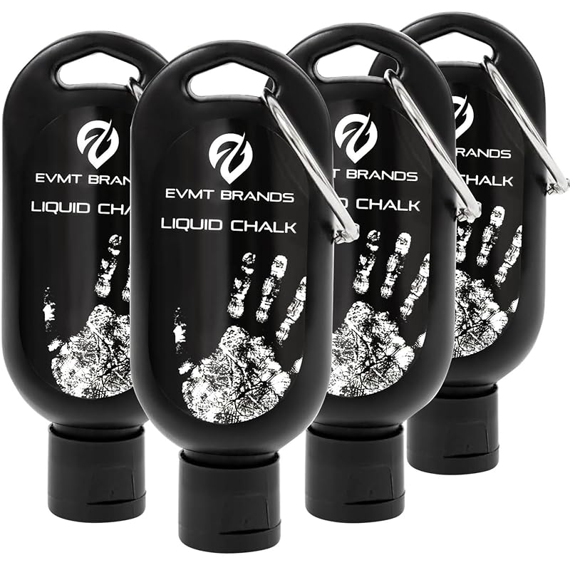 Liquid Chalk - Mess-Free Grip Enhancer for Weightlifting, Gymnastics & Climbing - 4pk A2-4pk Cl