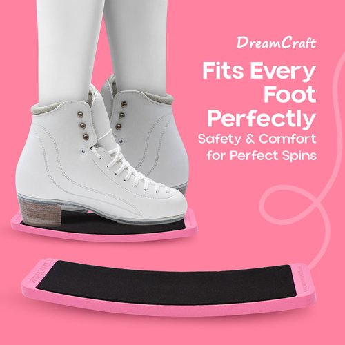 DreamCraft Skate Spinner, Off Ice Spinner Figure Skating Spin Board, Spinning Board for Balance Spins and Turns for Ice Skates, Spinner Board, Skater Spinner - Pink