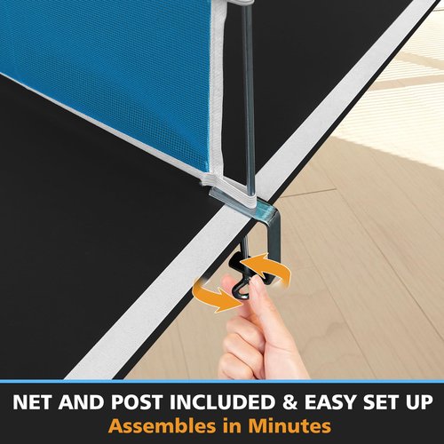 Ping Pong Table Top for Billiard Table, 96" Foldable Table Tennis Table Topper for Pool Table, Indoor Outdoor Table Tennis Conversion Top w/Net & Premium Foam Padding, Lightweight and Portable (Black)