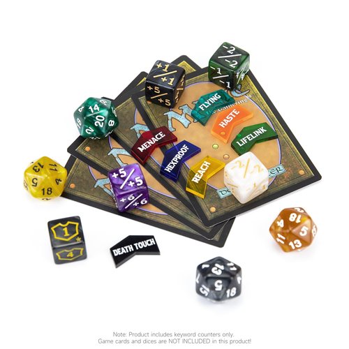 SIXPOINTS 130 Pieces MTG Counter Dice Plus 1 Life Counters Tokens 6 Sided D20 Dice & MTG Counters/Keyword Counters Set Compatible with Magic The Gathering, TCG, Card Games Accessories