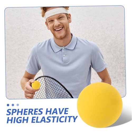 KOMBIUDA 4pcs High Bounce Yellow Rubber Balls for Rebound Training Highly Balls for Sports Games Enhance Reaction and Performance
