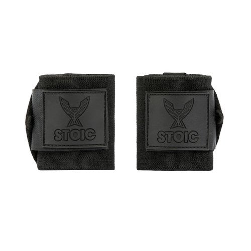 Stoic Wrist Wraps (IPF Approved) 18" Heavy-Duty Wraps for Powerlifting, Strength Training & Bodybuilding – Used in World Competitions – Premium Wrist Support with Thumb Loop (Black)
