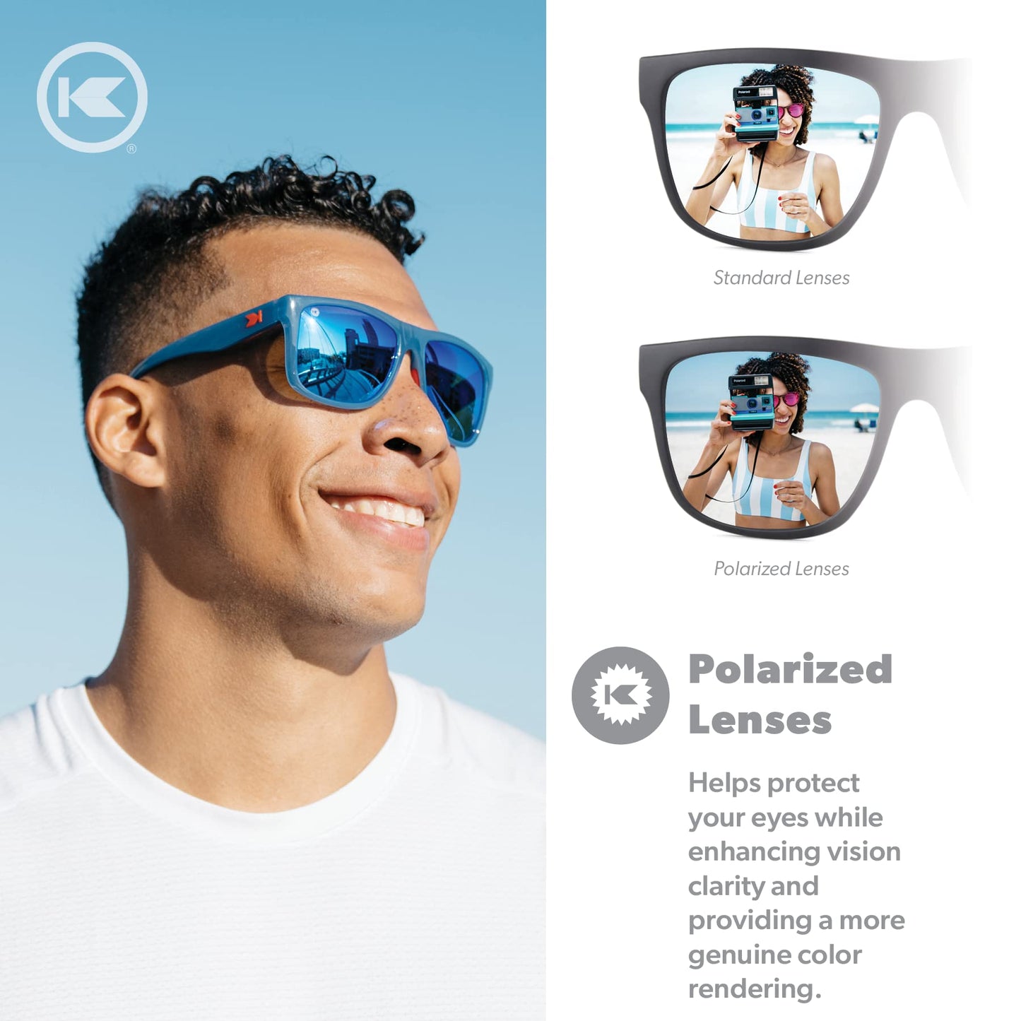 Knockaround Torrey Pines Sport Polarized Sunglasses for Men & Women - UV400 Protection - Running