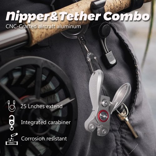 Portable Fishing Line Cutter Mini Stainless Steel Braid Line Remover Scissors Clipper Nippers Quick Fly Fishing Knot Tying Tool Accessories with Retractors Small Mono and Fluoro Lines Cutters