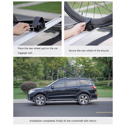 Bicycle Rear Wheel Holder, Rear Wheel Rack Mount, Bike Tire Bracket Holder Carrier, Multi-Bike Compatibility, Car Roof Rack Accessory for Road/Mountain Bikes, Black