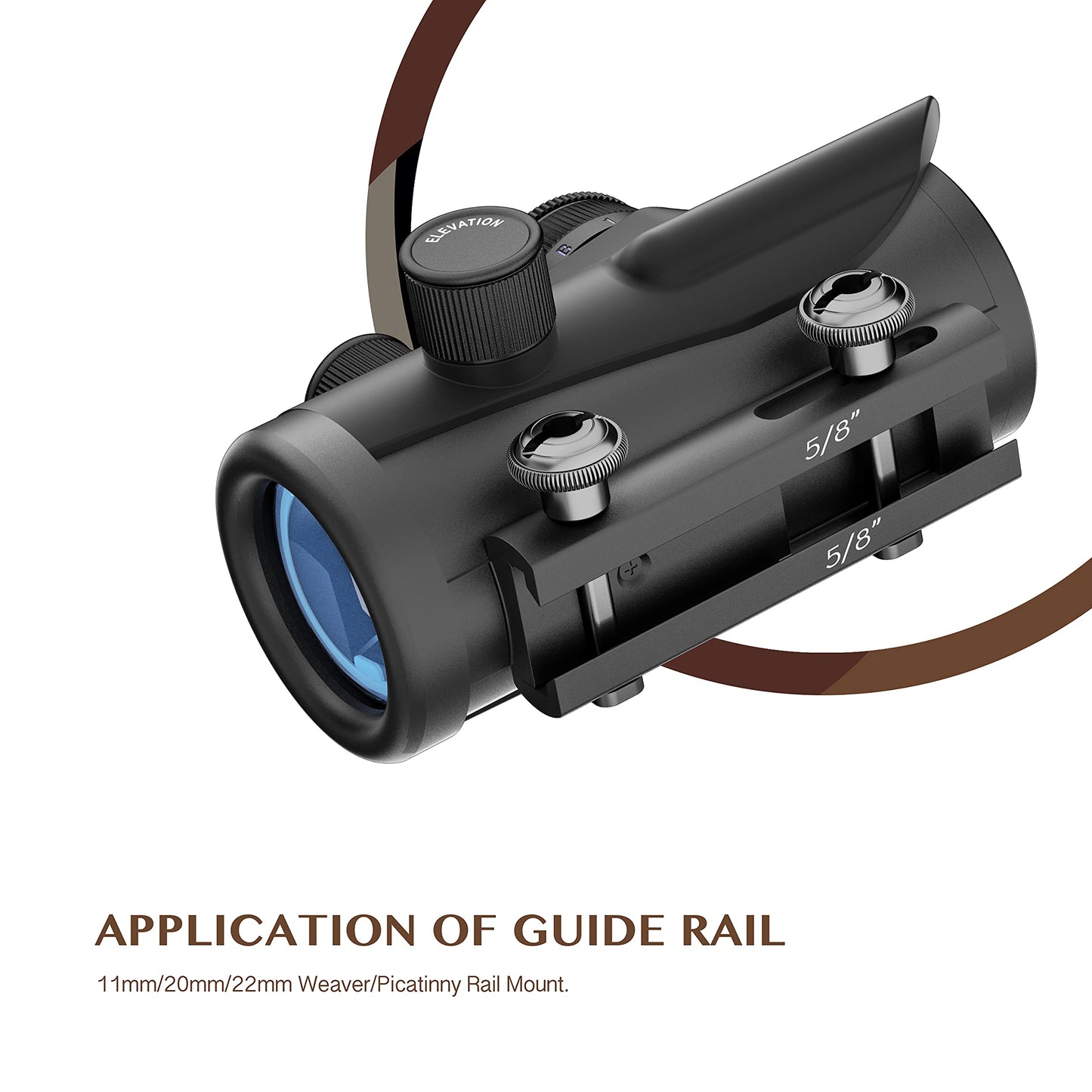 Aomekie 5 MOA Red Dot Sight Airsoft Scope Reflex Sight with 30mm Reflex Lens Wide Field of View of (19m at 100m) Waterproof & Shockproof & Fog-Proof with 1 intergrated Rail