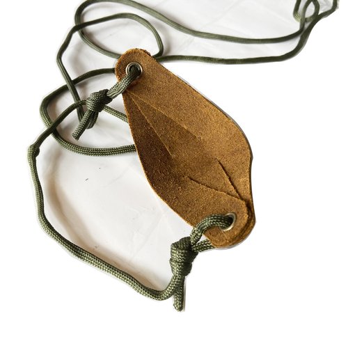 Parallel Halo Leather Shepherd Sling Handmade Paracord Shepherds Sling Rock Thrower Old-Fashioned Slingshot (Brown)