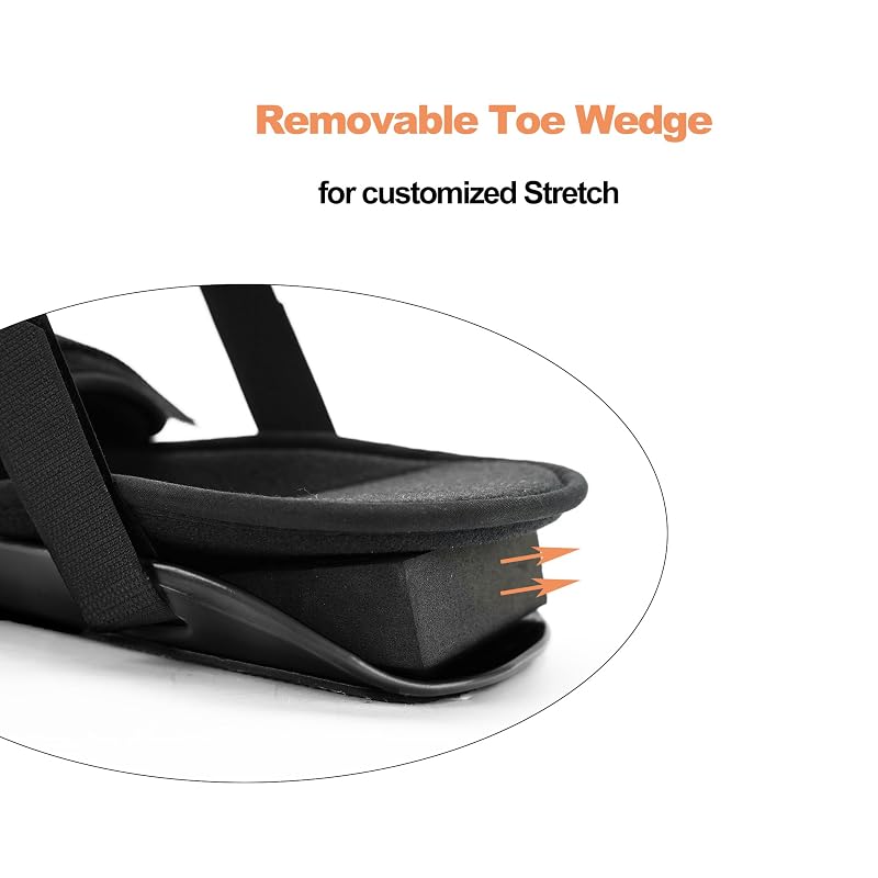 Plantar Fasciitis Night Splint - Sleeping Stretch Boot, Black, Large (Variation: Black-Black+Large)