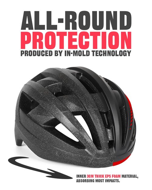 VICTGOAL Bike Helmet with USB Rechargeable Rear Light Detachable Magnetic Goggles Removable Sun Visor Mountain & Road Bicycle Helmets for Men Women Adult Cycling Helmets (L: 57-61 cm, Black Red)