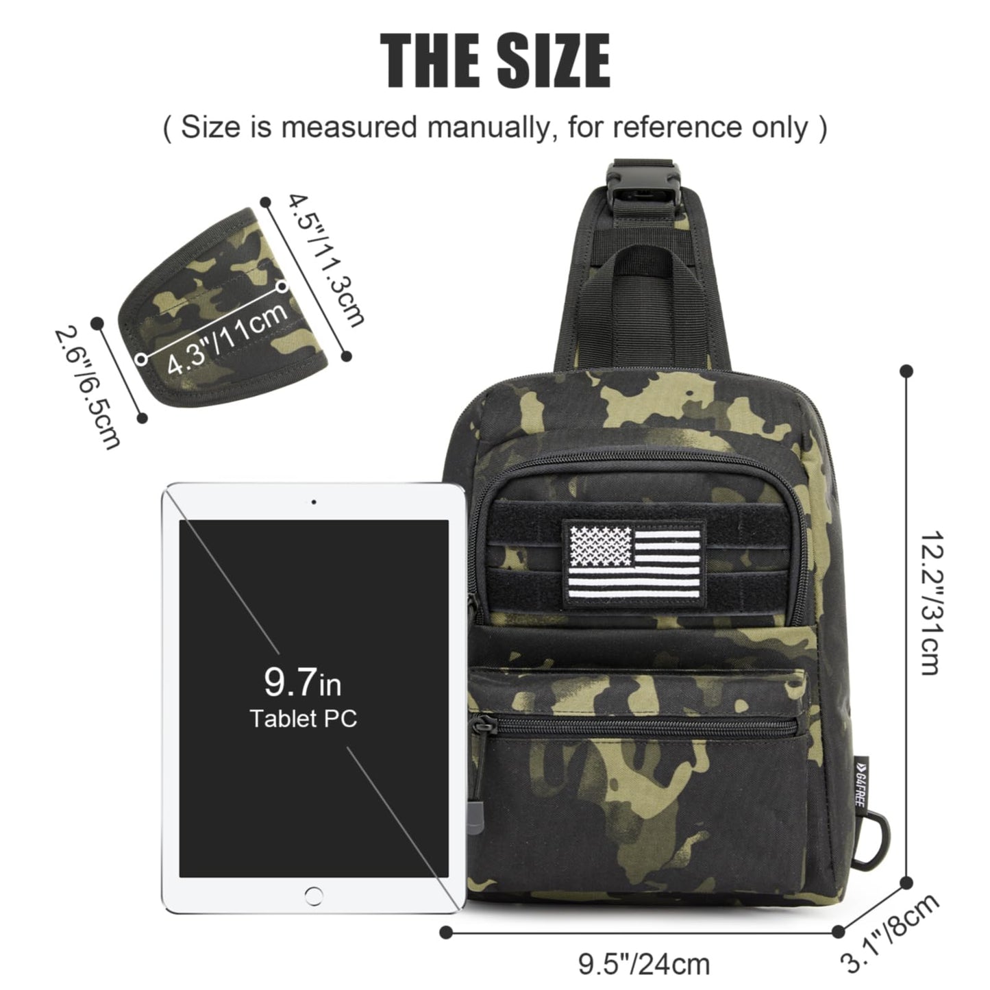 G4Free Tactical Sling Bag Backpack EDC Concealed Carry Bag Small Crossbody Shoulder Chest Pack