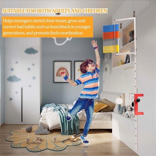 RTFLYKAY Wall Mounted Vertical Jump Measurement Tool, Adjustable Height Vertical Jump Tester Outdoor Use, 27.5"-47" Wall Mounted Vertical Jump Trainer,Used for Basketball and Volleyball High (Grey)